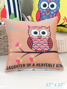 Owl Print Cushion Cover & Filler Owl Print Cushion Cover & Filler